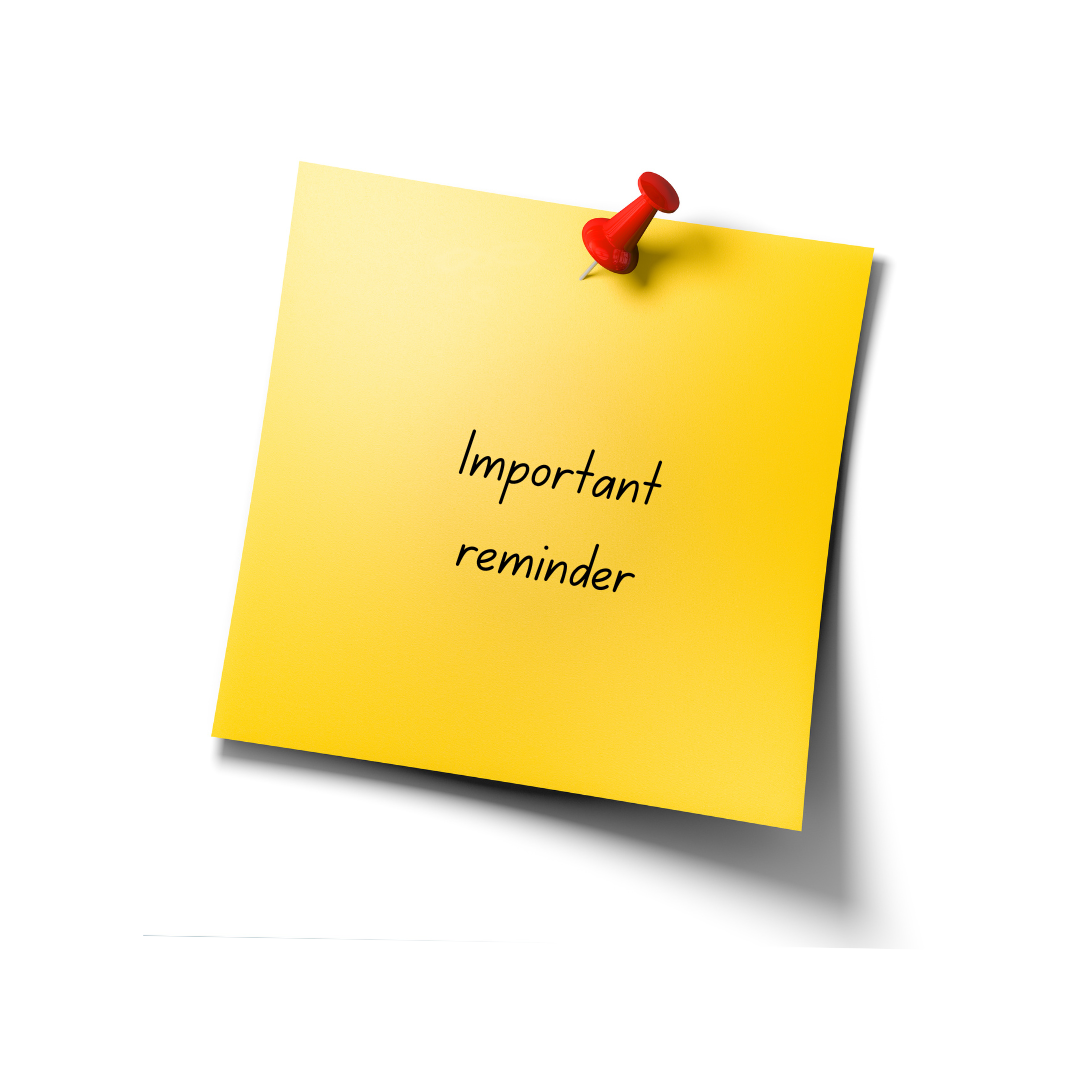 reminder on post it note