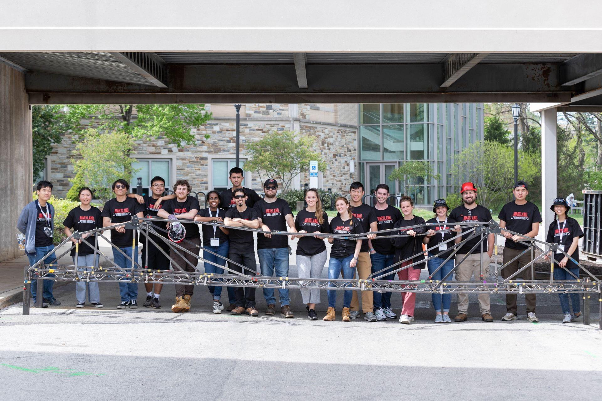 students on bridge they made