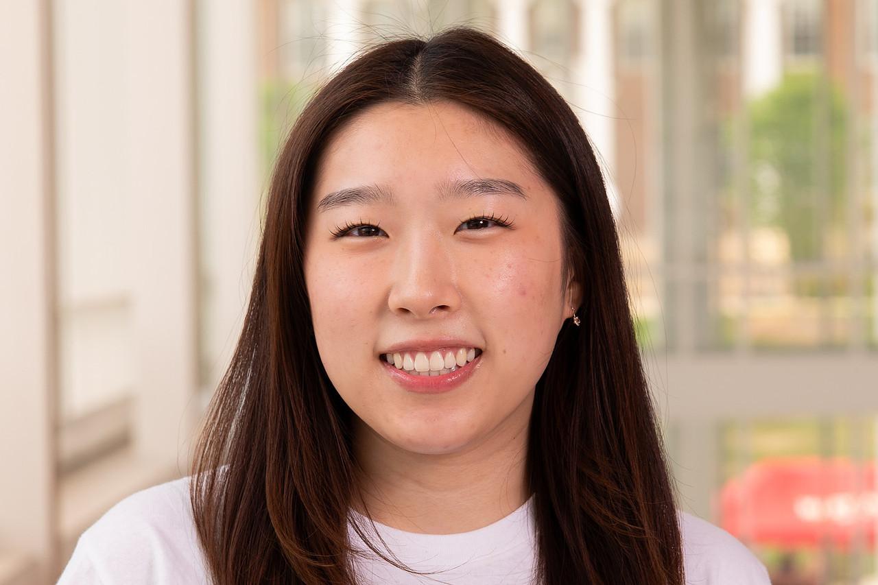 Transition Mentor Ashley Cho in a white UMD t-shirt