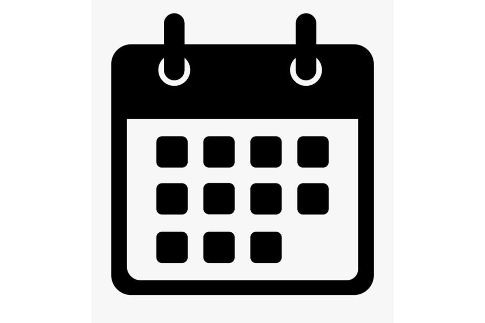 calendar icon in black and white